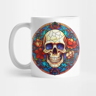 Stained Glass Floral Skull #4 Mug